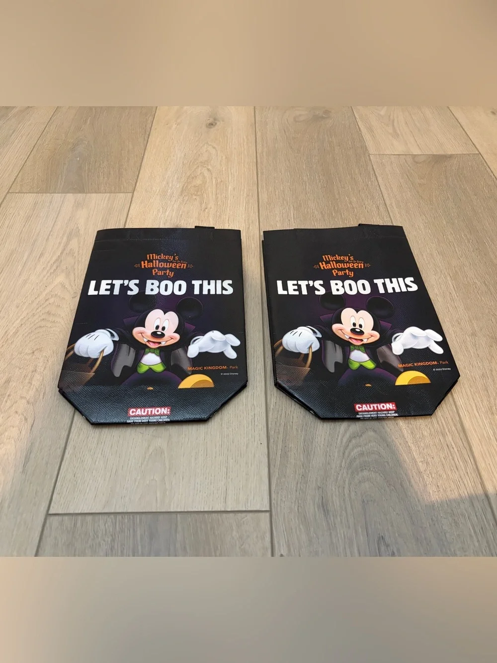 Set of Two Disney Black Halloween Trick-or-Treat Bag 50th Anniversary